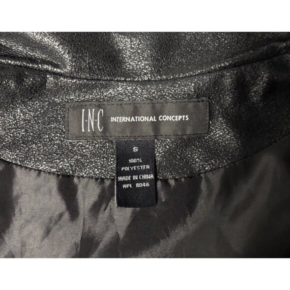 INC Black Suede Cropped Bolero Jacket Open Front Sz S Laser Cut Design - Picture 6 of 6